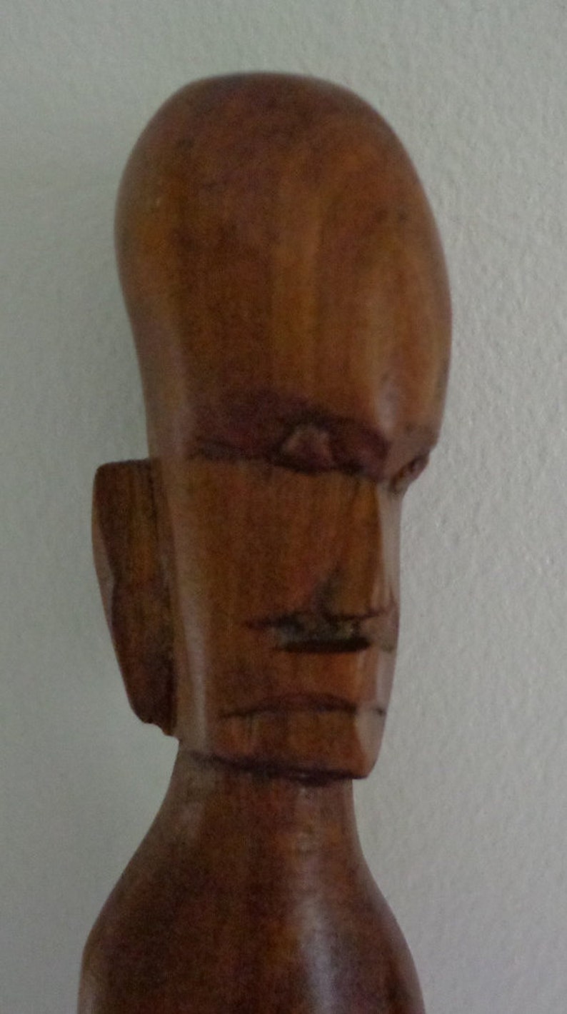 Hand Carved African Walking Stick With Carved Head Tribal Etsy