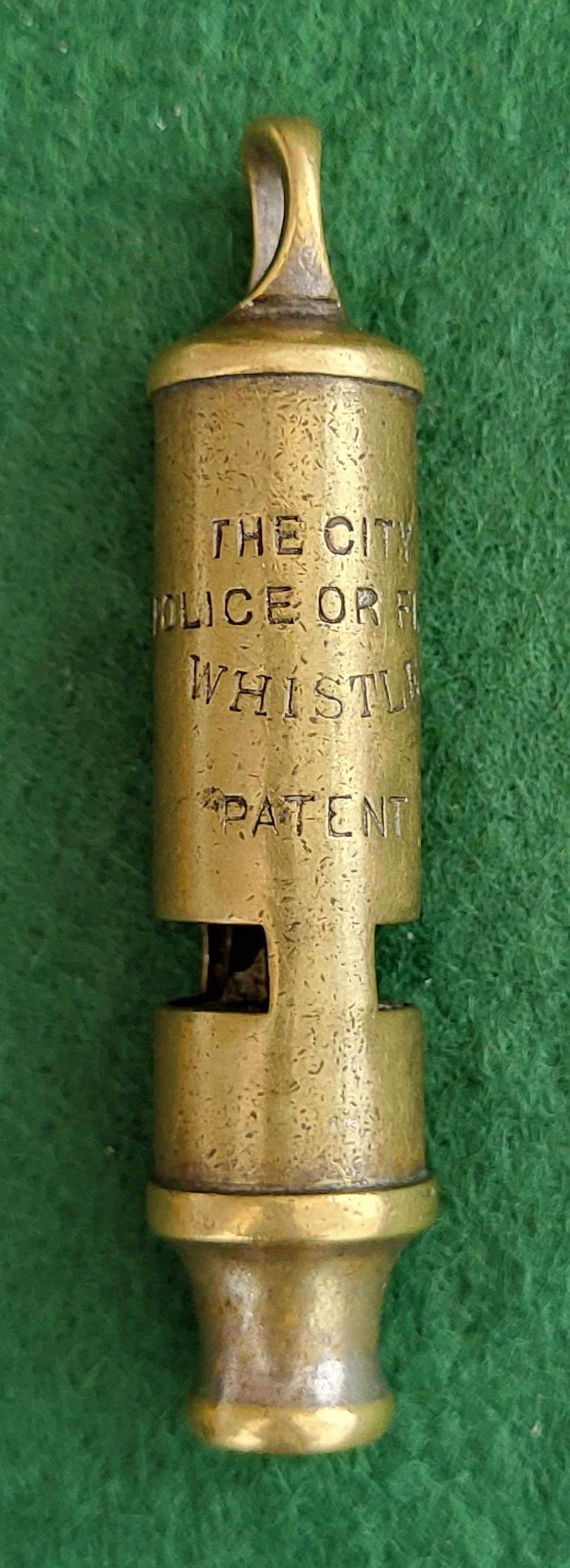 Ancien Sifflet Métal Laiton Sportif – Police/arbitre, Avec Lanière Noire