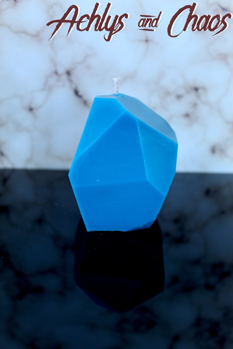 The River Lethe Candle Tin Pillar Cinnamon Crystal Marine Amber Scent Blue Black