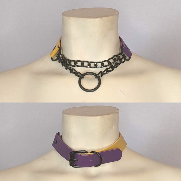 Pride Chokers - Choke Chain Pet Collar Heart O Ring with Buckle