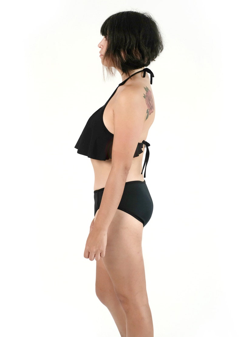 Ruffle Swim Top with Tie Back image 3