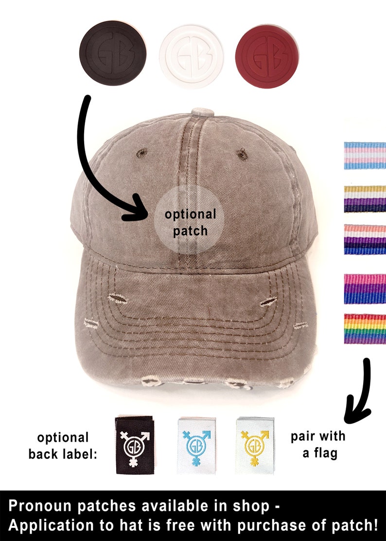 Pride Dad Hats Trans, Nonbinary, Genderfluid, Rainbow, Bisexual Brown Distressd