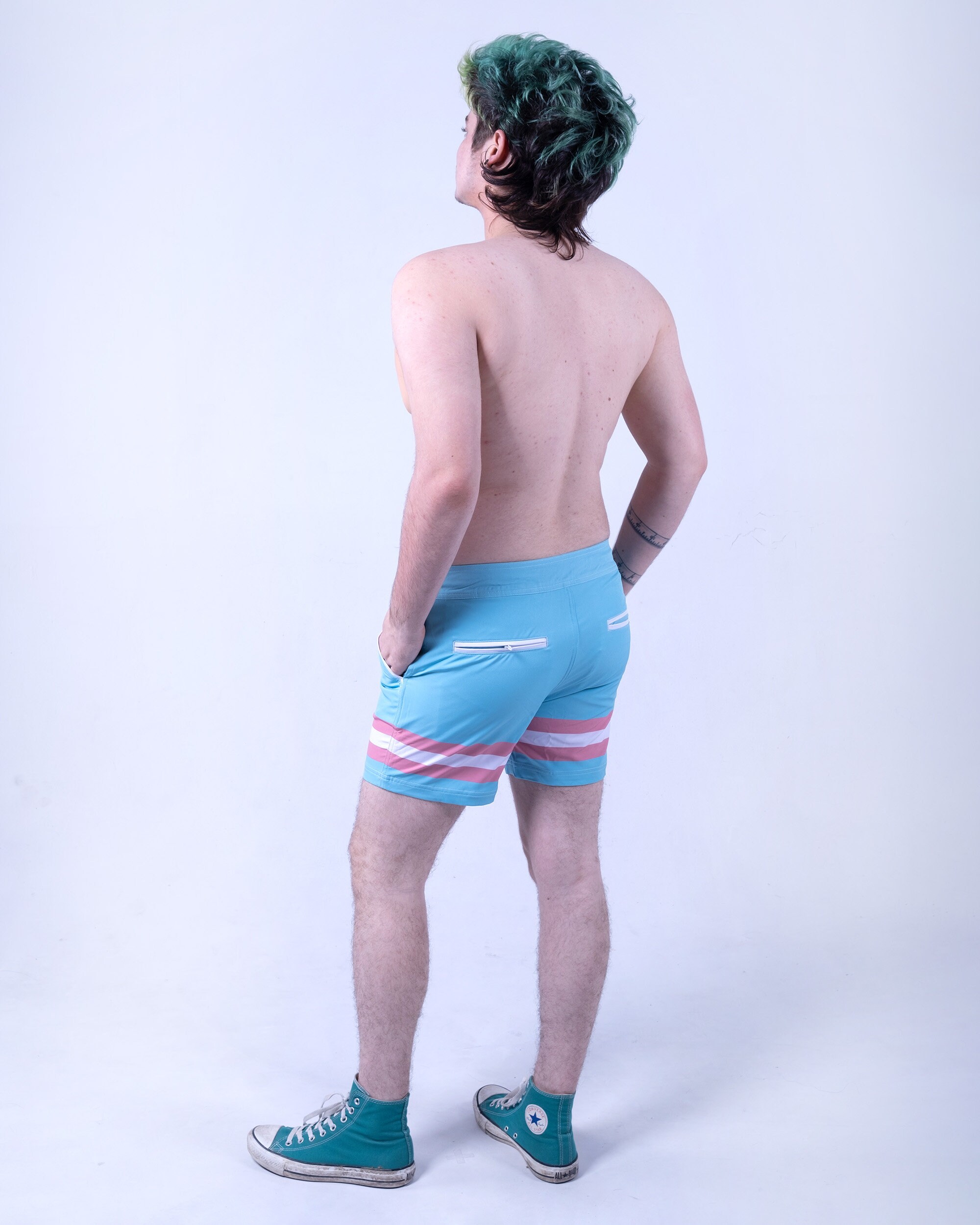 Pride Boardshort Stretch Swim Shorts with Trans & Nonbinary Etsy