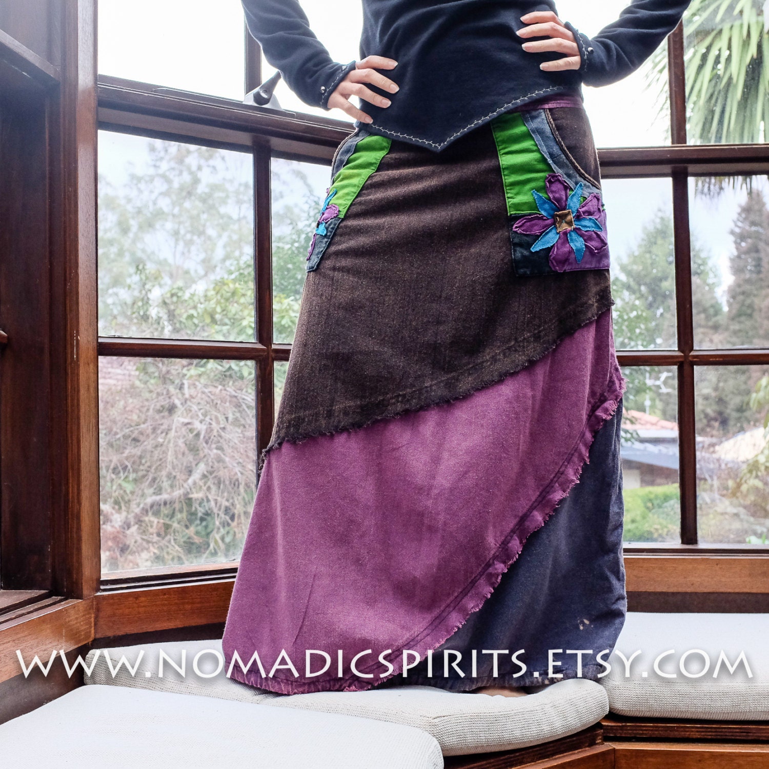 OSFM elastic adjustable 100 cotton pixie hippie skirt acid Etsy