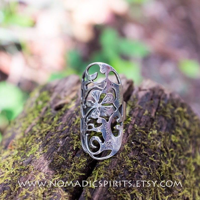 Gorgeous filigree oxidised sterling silver 924 ring size 10
