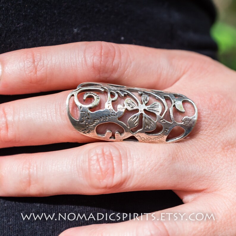 Gorgeous filigree oxidised sterling silver 924 ring size 10