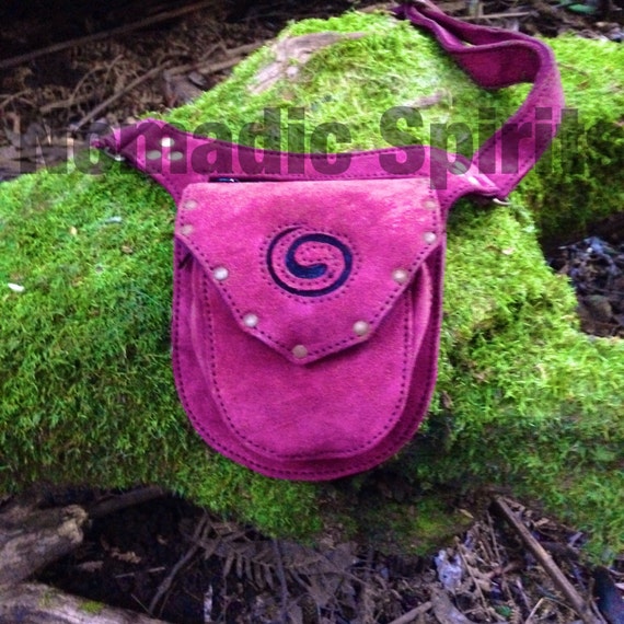Purple Suede Festival Pocket Belt Purple 100% Cotton Pixie Pouch With 4 Pockets Adjustable  main image 3