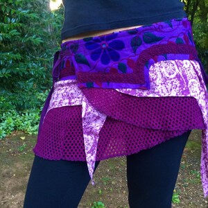 OSFM - púrpura ajustable envoltura pixie falda- hombre ardiente psytrance gitano