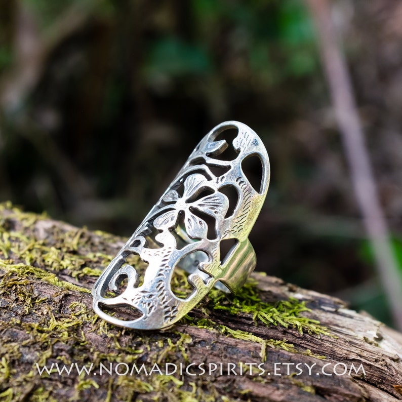 Gorgeous filigree oxidised sterling silver 924 ring size 10