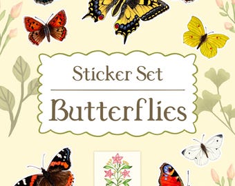 Sticker Set: Butterflies (8 Pcs)