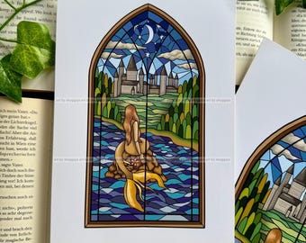 Kunstdruck: Meerjungfrau Fenster / Größe A5 (Finaler Ausverkauf) / faulty
