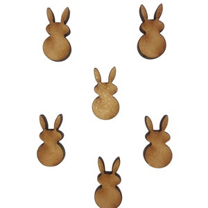 30x Wielkanocny Królik Okrągły Króliczek 2 cm Drewniane Ozdoby Rzemieślnicze Cięte Laserowo Kształt MDF