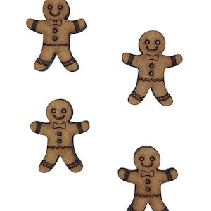 20x Piernikowy Człowiek Bożonarodzeniowy 2 cm Drewniane Ozdoby Rzemieślnicze Wycinane Laserowo Kształt MDF