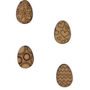 20x Wzorzyste Jajka Wielkanocne 2 cm Drewniane Ozdoby Rzemieślnicze Cięte Laserowo Kształt MDF