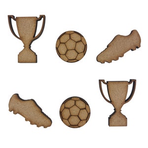 20x Mieszane Buty Piłkarskie Trofeum 3 cm Drewniane Ozdoby Rzemieślnicze Kształt Cięty Laserowo MDF