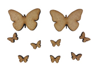 20/60x Butterflies 1/3cm Wood Craft Embelishments Laser Cut Shape MDF