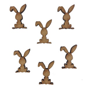 30x Króliczek Wielkanocny Ucho Króliczka 2 cm Drewniane Ozdoby Rzemieślnicze Cięte Laserowo Kształt MDF