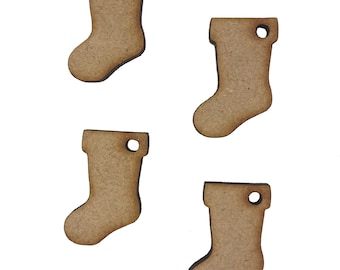 20x Christmas Stocking 3.5cm Wood Craft Embelishments Laser Cut Shape MDF