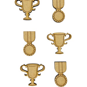 20x Trofeo Trofeo Trofeo Medalla Premio 3cm Madera Artesanía Embelishments Laser Cut Shape
