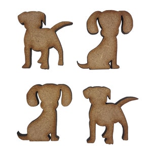 20x Welpe Hundewelpen Hunde 3cm Holz Handwerk Embelishments Laser Cut Form MDF