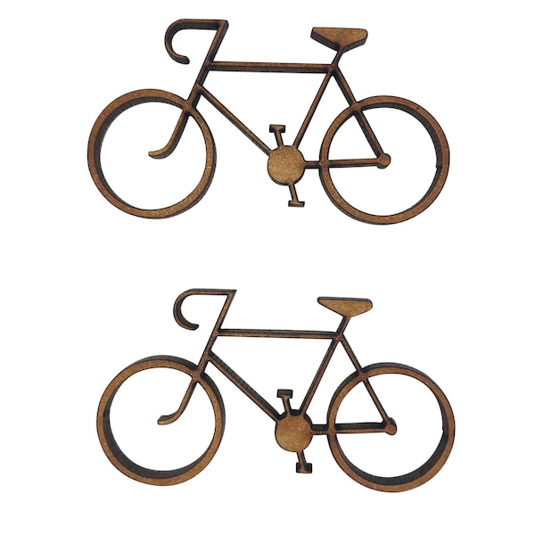 6x Bike Bicycle 5cm Wood Craft Embelishments Laser Cut Shape MDF