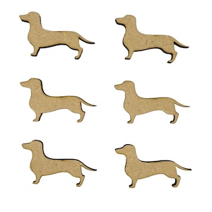 16x Bassotto Salsiccia Cane Cucciolo 4cm Legno Artigianato Assaggiamenti Taglio Laser Forma