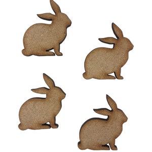 20x Lapin Lièvre Lapin 3cm Bois Artisanat Embelishments Laser Cut Forme MDF