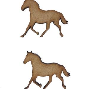 10x Konik Kucyk 4 cm Drewniane ozdoby do robótek ręcznych Wycinane laserowo Kształt MDF