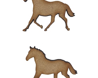 10x Horse Pony 4cm Wood Craft Embelishments Laser Cut Shape MDF