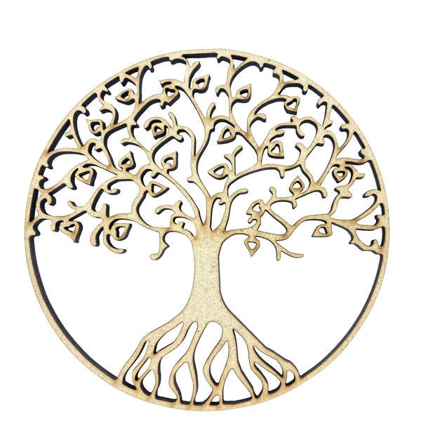 2x Heart Shape Tree Branches 10cm Wood Craft Embelishments Laser Cut Shape MDF