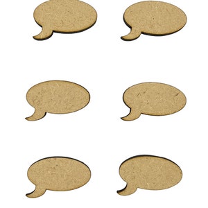 20x Bulles de parole 3cm Wood Craft Embelishments Laser Cut Shape