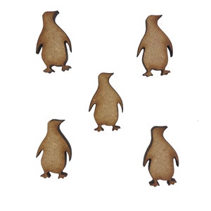 30x Pingwiny 2 cm Drewniane ozdoby do robótek ręcznych Wycinane laserowo Kształt MDF