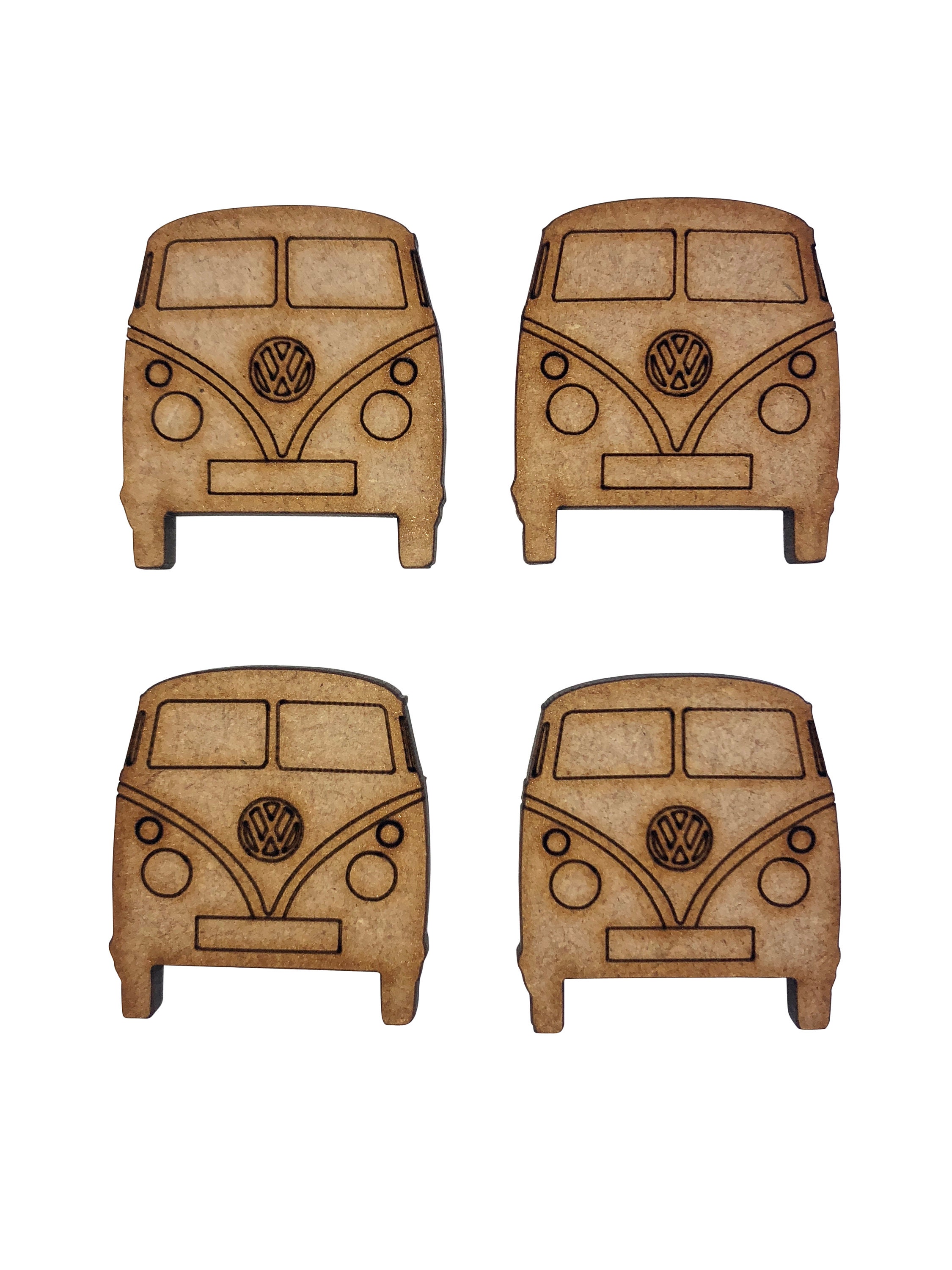 Wooden mdf V W Split screen novelty craft embellishment camper van shape 3 mm 