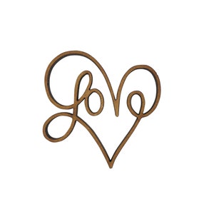 6x Scribble Love Heart 5 cm Drewniane ozdoby do robótek ręcznych Wycinane laserowo Kształt MDF
