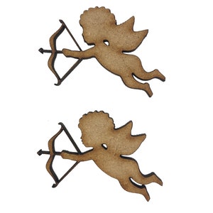 10x Cupid Love 4 cm Drewniane ozdoby do robótek ręcznych Wycinane laserowo Kształt MDF
