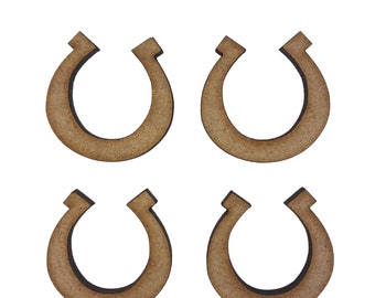20 x hoefijzers 3 cm houtversieringen lasergesneden vorm mdf