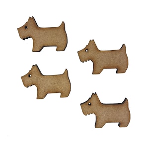 20x Terrier Dogs 3 cm Drewniane ozdoby do robótek ręcznych Wycinane laserowo Kształt MDF