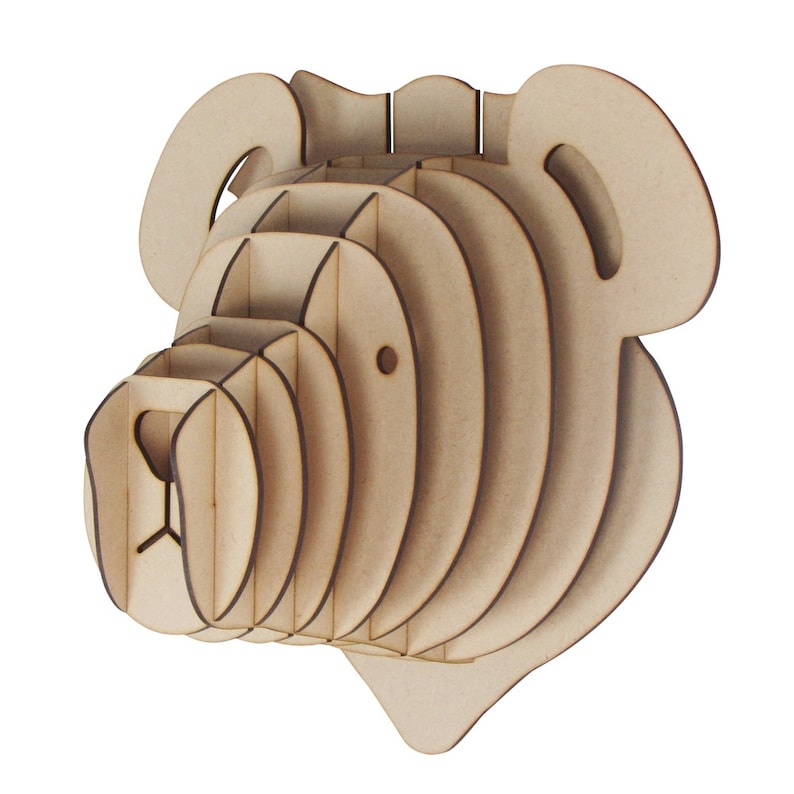 Gran / pequeño oso de peluche de madera oso animal trofeo | Etsy