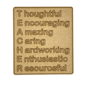 2x Leraar Plaquettes Dank U 7.5cm Hout Craft Embelishments Laser Gesneden Vorm