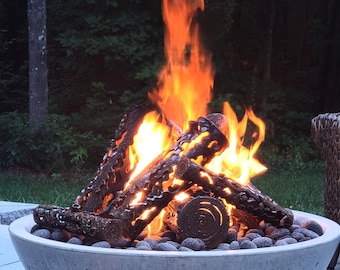 Set of 7 Steel Logs for Fire Pit with Gas | Fire Pit Ideas