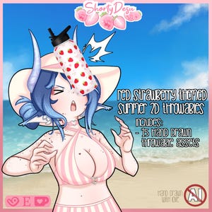Red Strawberry Summer Fruit Themed Throwables | Vtuber Streaming Assets | Twitch Integrated Throwing System
