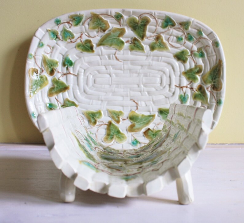 Antique Majolica Asparagus Bowl With Serving Dish French Etsy