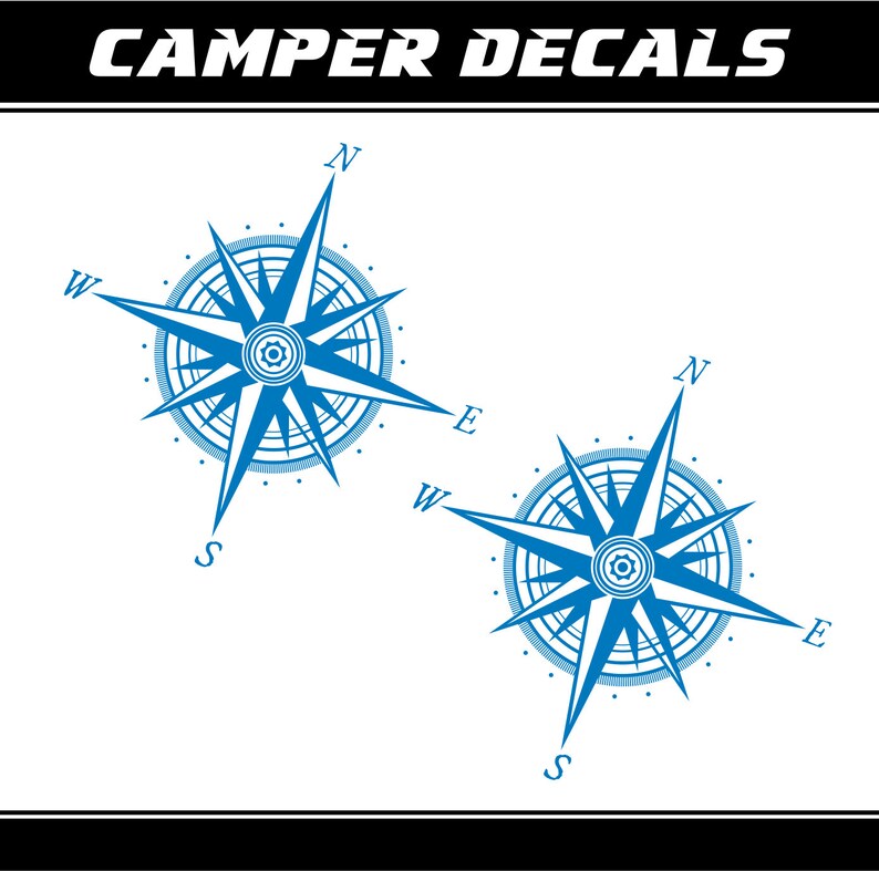 Compass decal compass sticker set car window decal rv Etsy