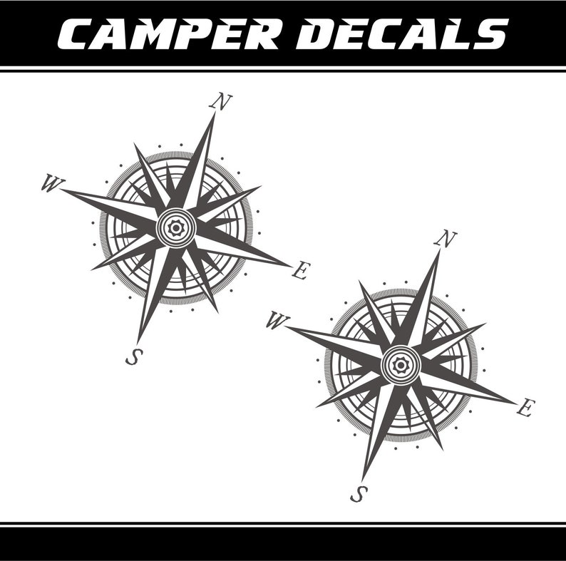 Compass decal compass sticker set car window decal rv Etsy