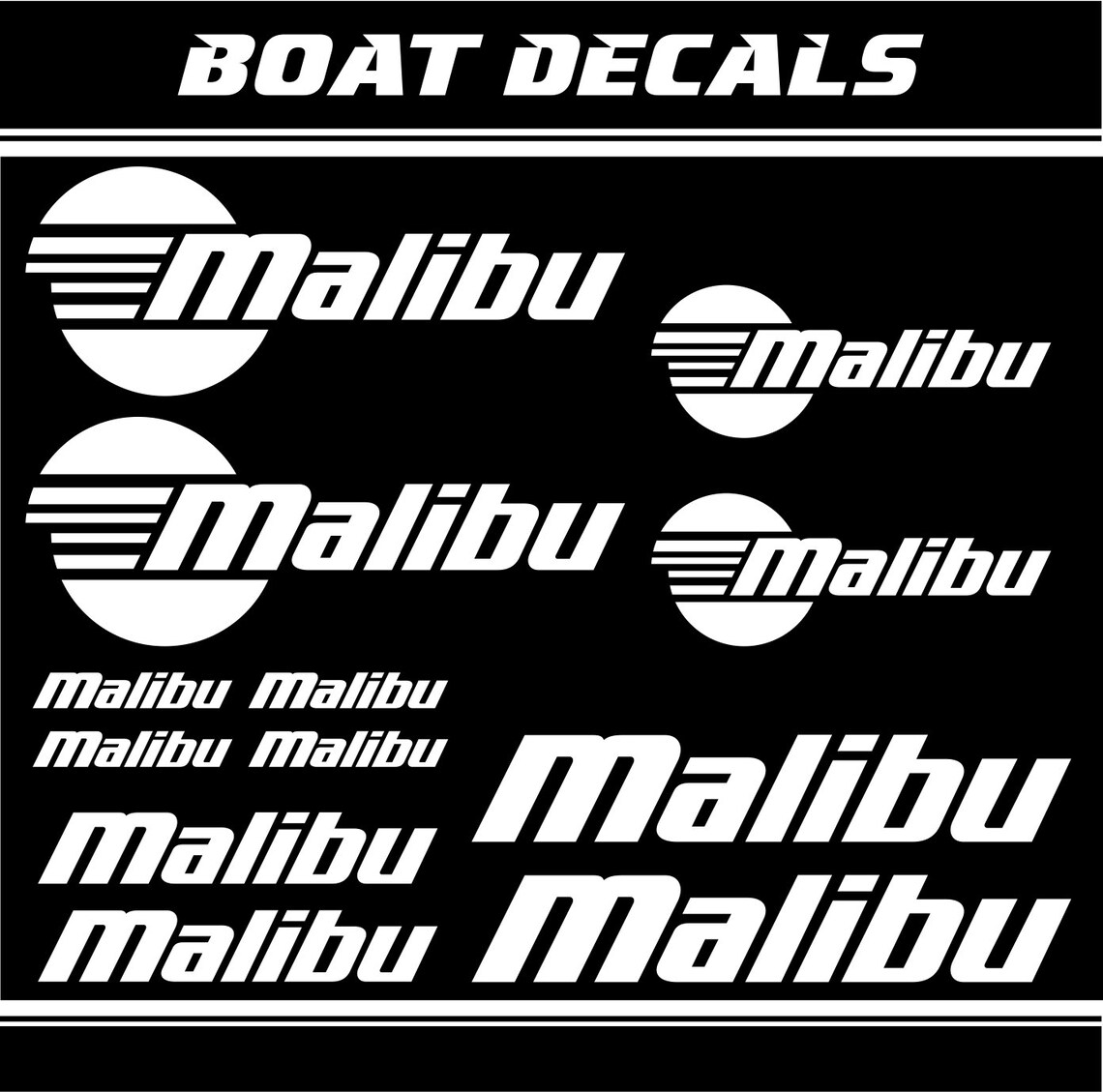 Malibu Boat Decal Malibu Boats Boat Accessories Boat Decal Etsy
