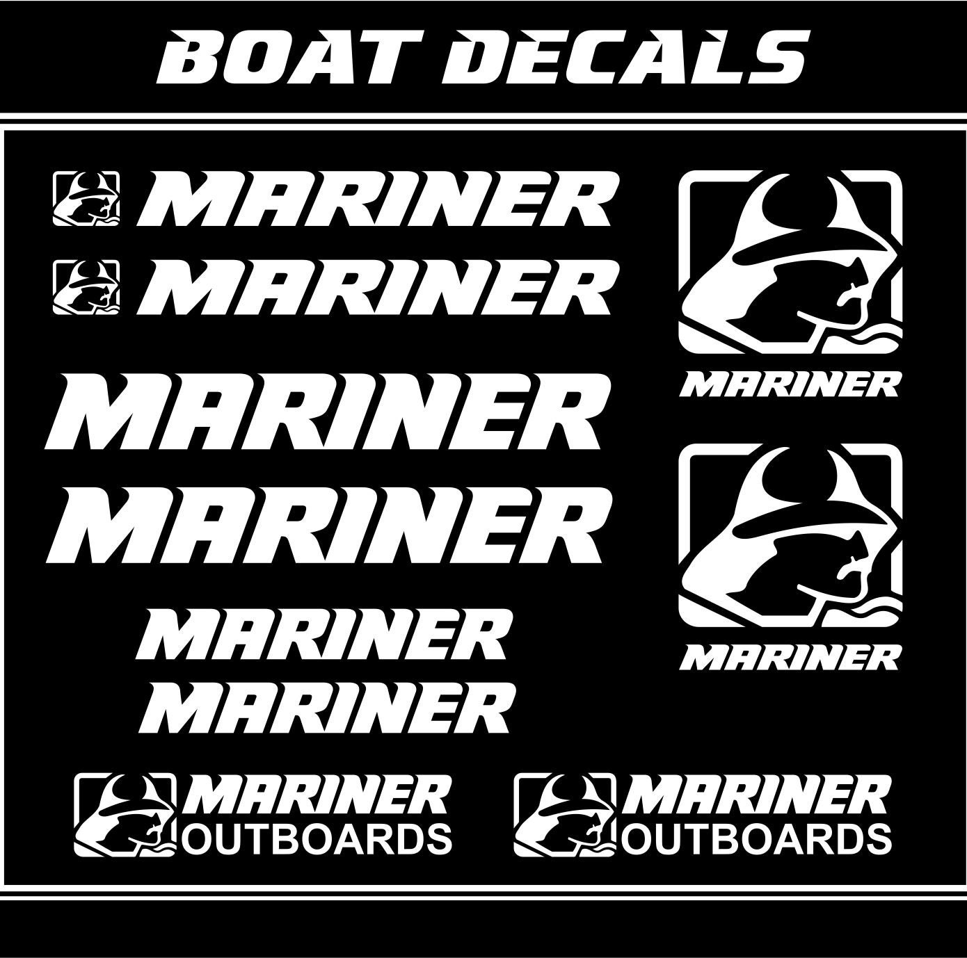 Mariner Boat Decal Mariner Outboards Mariner Sticker Boat Etsy