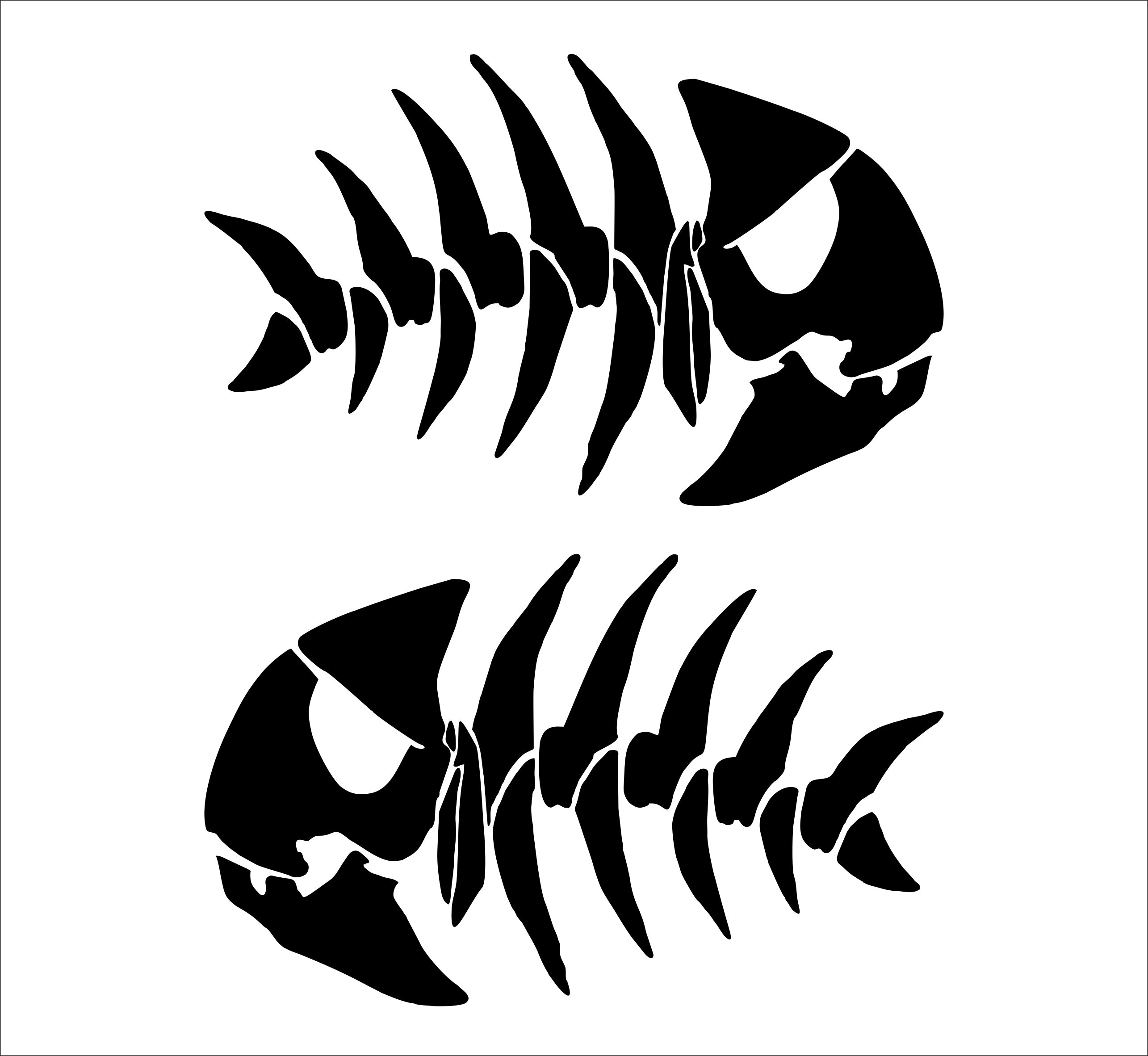 Fishbone decal fishbone sticker fish sticker boat sticker | Etsy