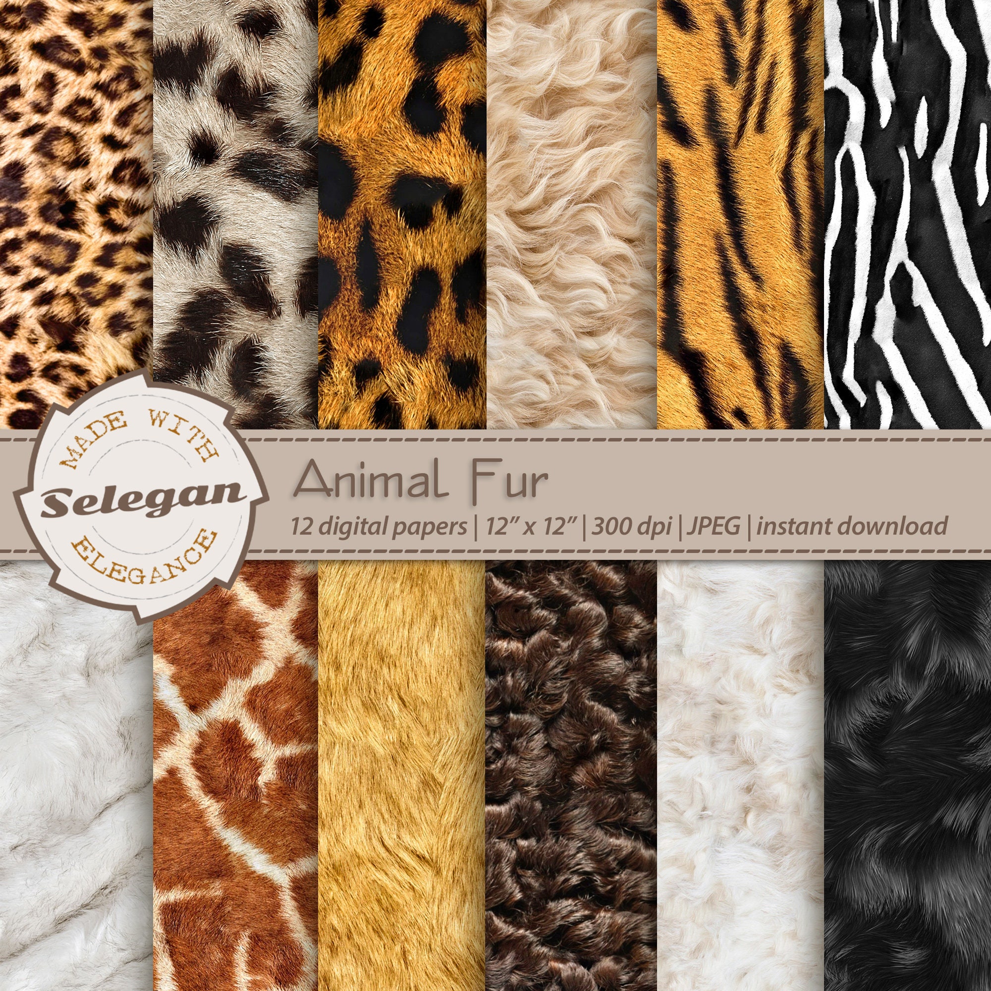 ANIMAL FUR, Wild Life Skin Texture, Real Skin Images, Digital