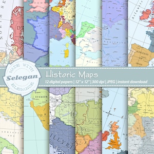 HISTORIC MAPS - high resolution map diagram backgrounds for printing and digital use