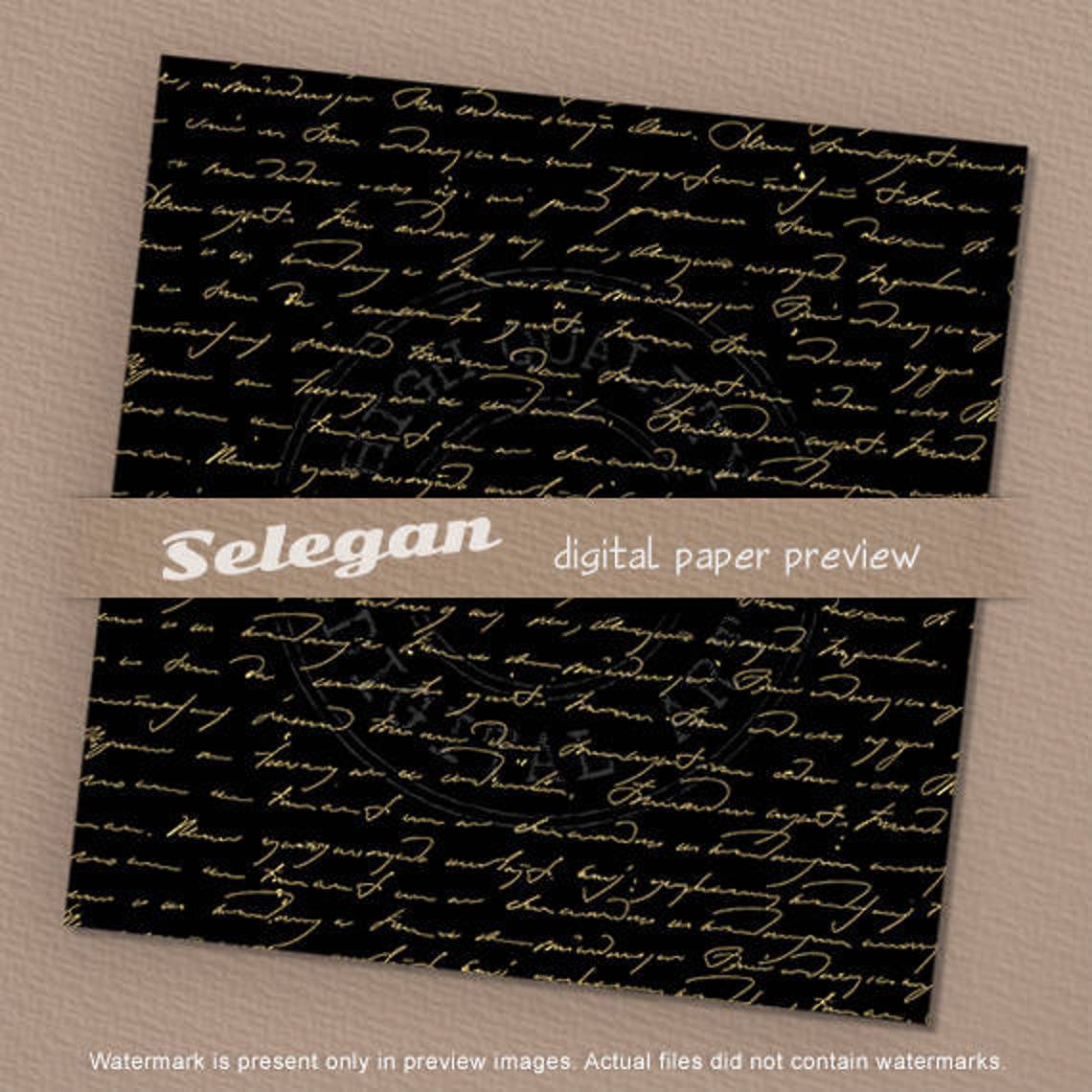 Handwriting scrapbook paper Classic Handwritings Etsy